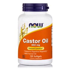 NOW FOODS Castor Oil 650mg w/ Fennel Oil 10mg 120 softgels