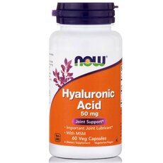 NOW FOODS Hyaluronic Acid 50mg with MSM 450mg 60Vcaps