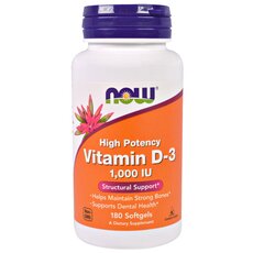 NOW FOODS Vitamin D-3 1000iu 180 softgels