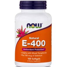NOW FOODS Vitamin E-400 IU Natural Selenium 100mcg 100 SoftGels