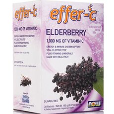 NOW FOODS Effer-C Elderberry (Iodine free- Sugar free) Vegeterian Αναβράζον Συμπλήρωμα Διατροφής 30packs