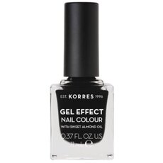 KORRES Gel Effect Nail Colour No. 100 Black Βερνίκι Νυχιών 11ml