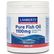 LAMBERTS Pure Fish Oil 1100mg Συμπλήρωμα Ιχθυελαίων για Καρδιά, Αρθρώσεις, Δέρμα & Εγκέφαλο 120 Capsules
