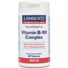 LAMBERTS Vitamin B-100 Complex Σύμπλεγμα Βιταμίνης B 60 Tablets