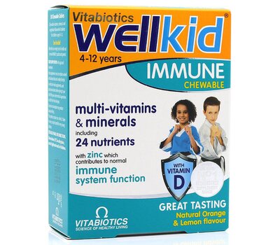VITABIOTICS Wellkid Immune Πολυβιταμίνη για Παιδιά 30 Μασώμενες Ταμπλέτες