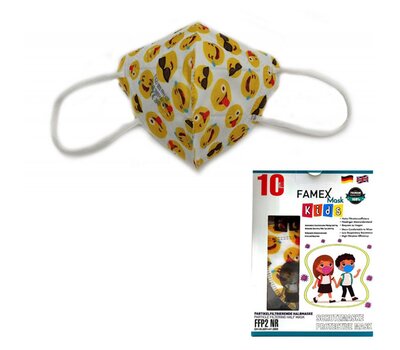  FAMEX Mask Kids Παιδικές Μάσκες Προστασίας μιας Χρήσης FFP2 NR Emoticons 10 Τεμάχια, fig. 1 