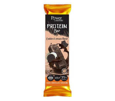  POWER HEALTH Protein Bar, Cookies & Cream Flavor Μπάρα Πρωτεΐνης Υψηλής Περιεκτικότητας 35%, 60gr, fig. 1 