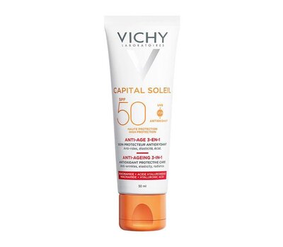  VICHY Capital Soleil Anti-Age SPF50 3 Σε 1 Αντηλιακή Κρέμα Προσώπου με Αντιγηραντικούς Παράγοντες, 50ml, fig. 1 