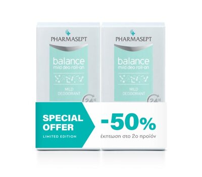  PHARMASEPT Promo Balance Mild Deo Roll-on Αποσμητικό για Ευαίσθητες Επιδερμίδες, 50ml (-50% στο 2ο προϊόν), fig. 1 