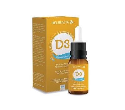  HELENVITA Vitamin D3 Drops 400iu με Γεύση Λεμόνι, 20ml, fig. 1 