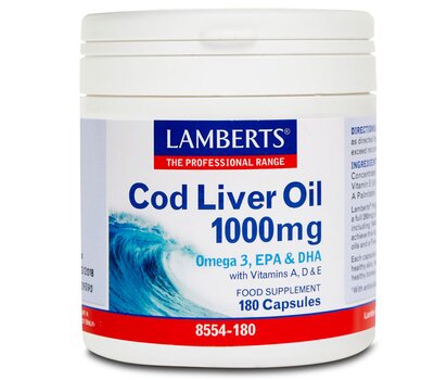 LAMBERTS Cod Liver Oil 1000mg 180 Caps
