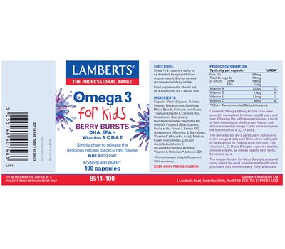  LAMBERTS Omega 3 for Kids, 30Caps, fig. 2 